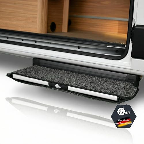 your GEAR Mantua Trittstufenmatte für Wohnmobil & Wohnwagen – Fußmatte für elektrische Stufe 70,5 x 26 cm – Schutzmatte Caravan Stufen-Teppich – rutschfest & Waschbar – Ohne Bohren