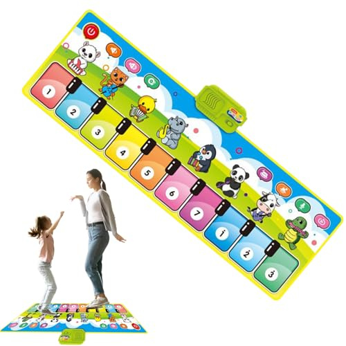 Tappeto Pianoforte, Tastiera Musicale Interattiva, Giocattolo Elettronico Educativo con Modalità Strumenti Multipli