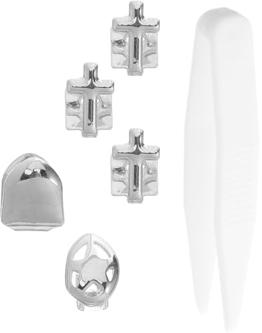 CONGARTENO Hip Hop Zahnschmuck Grills mit Kreuzmotiv Halloween Zahnkappen Silber Bequeme Passform für Party und Cosplay