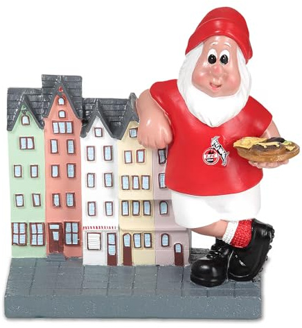 1. FC Köln Gartenzwerg Altstadt – Offizieller FC Köln Fan Gartenzwerg – Deko für Garten, Balkon & Terrasse – Geschenk für Köln Fans – wetterfest & handbemalt