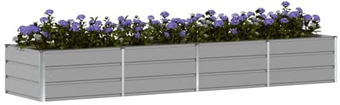 vidaXL Pflanzkübel Hellgrau 320 x 80 x 45 cm Stahl, Garten und Terrasse gestalten, Modern, Langlebig, Umweltfreundliche Lösungen, Außenbereich kreativ aufwerten, Ideen für Dein Zuhause