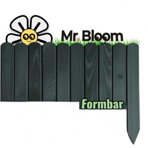 Mr. Bloom ® Beeteinfassung | Gartenzaun aus Holz | 8 Farben | Eigene Produktion | Made in EU (Anthrazit, 2m Länge | 20cm Höhe)