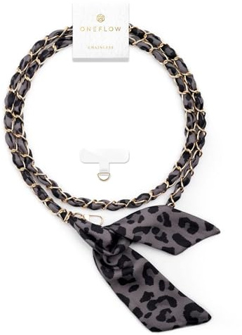 ONEFLOW Universal Handykette zum Umhängen, Designer Handyband für Hüllen, Scarf Kette abnehmbar mit Karabiner ohne Handyhülle für alle Smartphones, Chainless Silk Liaison