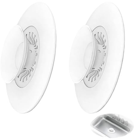 UZYXC 2 Tappi Universali per Lavandino in Silicone - Scarico per Lavello e Vasca da Bagno con Filtro Capelli, Diametro 10.8cm