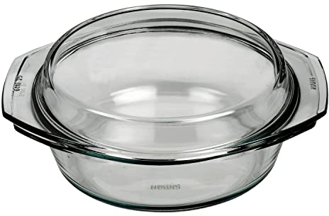 Simax Schüssel mit Deckel, Glas, Transparent, 24.9 x 24.9 x 9.3 cm