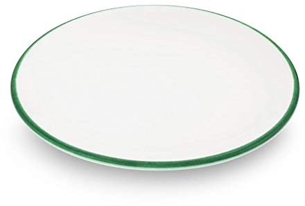 Gmundner Keramik Manufaktur 0190tucu15 Verde Borde bajo Platos café Cup, diámetro 15 cm