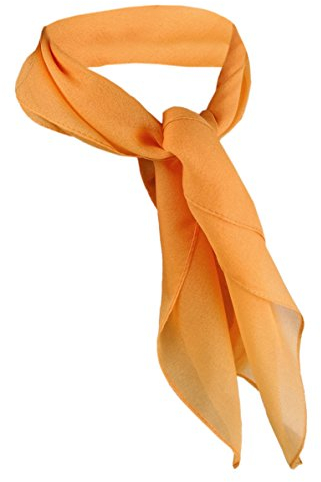 TigerTie Damen Chiffon Nickituch in orange einfarbig unicolor - Halstuch Größe 50 cm x 50 cm