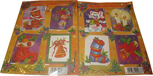 Papitex Mini Klappkarten/Weihnachts Geschenkanhänger, 24 Stück, mit Goldkordel