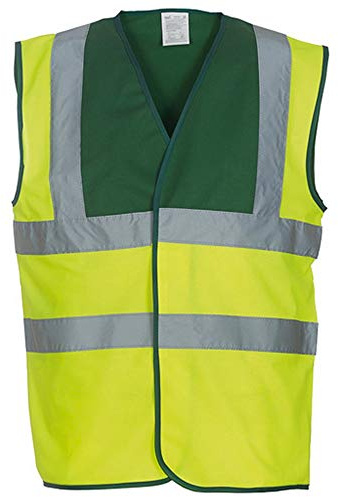 Yoko Unisex Premium Hi-Vis Waistcoat Vest / Jacket (XL) (Hi Vis Yellow/Green)