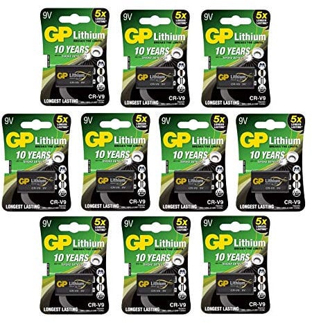 Box of 10 GP CR-V9 Lithium 9V Batteries GPCRV9