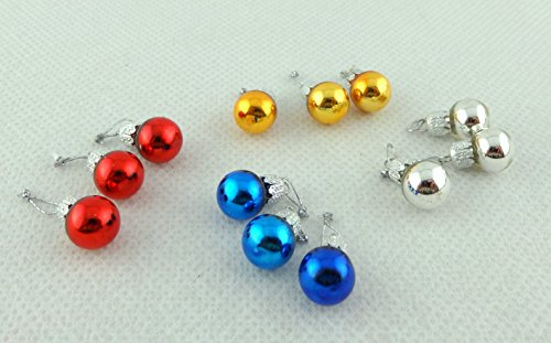 Melody Jane Dolls House Miniature Christmas Tree Ornaments Decorations 12 Coloured Baubles
