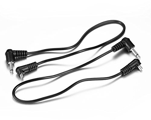 (2 PCS) 3.5mm to Male Flash PC Sync Cable,12-Inch/30CM 3.5mm Plug to Male Flash Sync Cord for Camera Photography Connector