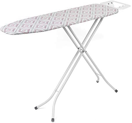 Kleeneze KL058270UKDIA Diamond Stripe Foldable Ironing Board, 114 x 34 cm, Anti-Slip Foot Caps, 100% Cotton Removable Cover