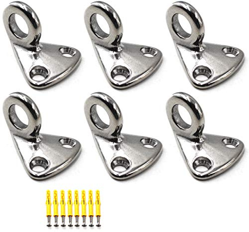 Abwehrhaken 316 Edelstahl Pad Eye Fender Haken Boot Schiff Hardware kommen mit Schrauben (6 Stück)