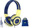 SIMOLIO Headphones for Kids with Microphone, Share Port, 75/85/94dB Volume Limited, Wired Stereo Kids Earphones Boys, Girls with AUX Jack, Durable Headphones for Toddler, Children,Teens (Yellow)
