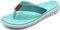KuaiLu Tongs Femme été Cuir en Tissu Plage et Piscine Flip Flops Confort Soutien Voute Plantaire Tongue Sandales Orthopedique Mousse de Yoga Antidérapantes Douche Claquette turquoise 39