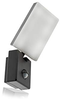 HUBER LED Wandlampe mit Bewegungsmelder 140° 10W, 800lm, IP54 LED Außenleuchte mit Bewegungssensor I Wandleuchte innen, schwenkbar, drehbar, anthrazit