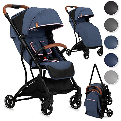 MOMI OFRA Kinderwagen, ab 6 Monaten, bis 15 kg, faltbar, leicht, verstellbar, mit Ablagekorb, unverwüstliche Räder