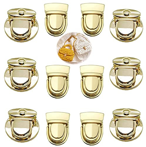 12 Stück Druckverschluss Schulranzen Verschluss Verschluss Tasche Leder Drehbar für Handtaschen Zubehör Twist Lock für Tasche DIY sehr einfach zu montieren schnell ersetzen Artikel dekorieren