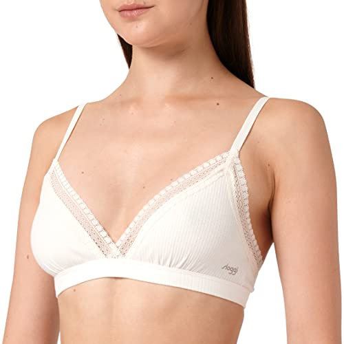 Sloggi Women's GO Ribbed Bralette Bustier, Angora, S