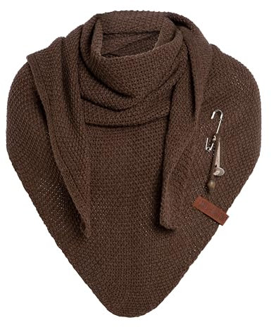 KNIT FACTORY - Dreiecksschal Coco - Damen Strickschal mit Wolle - Umschlagtuch für den Herbst und Winter - Winterschal - Dreieckstuch - Hochwertige Qualität - XXL Schal - 190 x 85 cm - Hazel