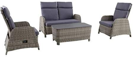 elGiga | MWH Verando Lounge-Set - 4-teiliges Gartenmöbel-Set
