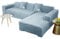 JHLD Sofabezug L Form, Stretch Sofabezug Samt L-förmiger Sofabezug Weiche Anti-rutsch Sofa Überwürfe Für Ecksofa-Hellblau-3 Sitzer+3 Sitzer