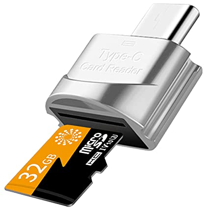 Micro SD/TF Kartenleser USB C auf Micro SD TF SDXC SDHC Speicher Kartenleser, Typ C OTG Externe Kartenlesegeräte OTG Adapter für Galaxy, Huawei, Tablette, PC, Laptop, MacBook(Silber)