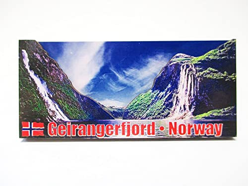 Geirangerfjord Souvenir Deluxe Holz Magnet Norwegen Norway Neu