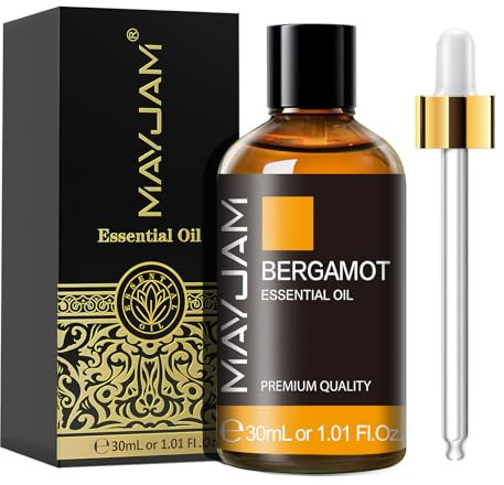 MAYJAM Olio Essenziale Di Bergamotto 30ml, Olio Di Bergamotto Per Diffusori, Umidificatori, Fai Da Te, Casa, Guardaroba