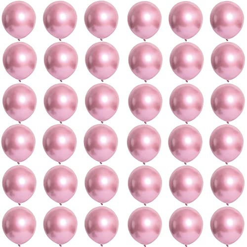 Luftballons Metallic Baby Pulver 10 Zoll für Party Glänzende,36Stück 25cm Metallisches Chrom Latex Luftballons Helium Ballons für Geburtstag,Hochzeit,Babyparty Graduierung Weihnachts Party Dekoratione