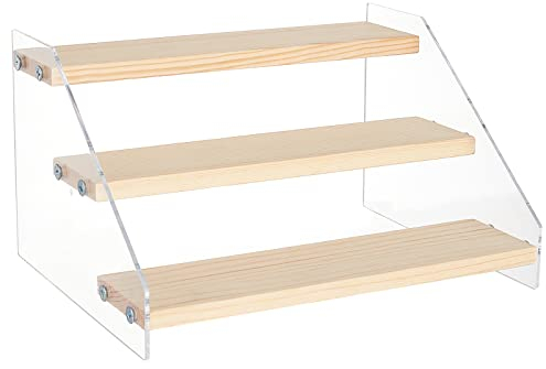 NBEADS Espositore A Più Livelli In Acrilico A 3 gradino, Espositori In Legno Che Mostrano Il Supporto Espositore per Profumo Supporto per Modi lo per Artigianato Che Mostra La Collezione, 20x16x11.5cm