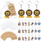 Gastgeschenke Schlüsselanhänger, 24 Stück Tiere Schlüsselanhänger mit Organzabeutel Kraft Tags, Mini Schlüsselanhänger für Taufe Baby Shower Kommunion Kinderggeburtstag Party Mitgebsel (8 Stile)