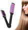 Clamp Flat Brush Hairbrushes, Double-Brush Comb Soft Bristles Straightener V-Shaped Hair Splint Brush with Ergonomic Handle for Hairdressing - Prevent Static