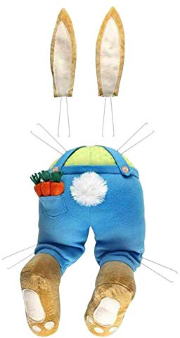Osterkranz mit Hase Hintern und Ohren, Ostern Kranz mit Hase Frühlingskranz Osterkranz Tür Willkommenskarte Türkranz an Der Haustür Verziert Beleuchtet Deko Frühling (Multicolour-a, One Size)