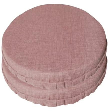 Cuscini Sedia Rotondi Cucina (6 pezzi) Con Fascia Elastico Imbottito e Sfoderabile 40 cm (Rosa)