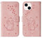 Bartern Case for iPhone 14,Cute/Lovely Elephant PU Leather Folio Flip Wallet Phone Case Cover with Card Holder Magnetic Closure and Stand Feature for iPhone 14,Pink