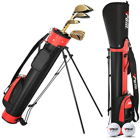 Golftasche für Männer und Frauen, einfach zu tragen und langlebig, Golf-Tasche, ideal für Golfplatz und Reisen, leicht und wasserdicht, Schwarz (schwarz + rot)