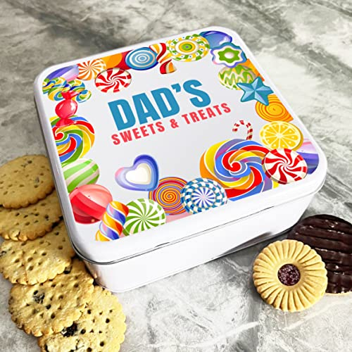 Gift Ideas for Dad - Square Biscuit Tin Gift Box for Dad, Grandad, and Step Dad - Cracker Gift Box for Cookies, Cake, Sweets, and Treats - Grandad Gifts, Present for Dad, Step Dad Fathers Day Gift