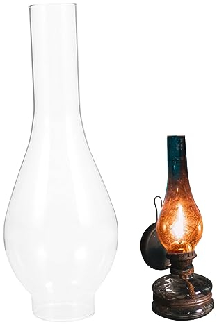 Öllampenglas Schornstein Öllampe Schornstein 2 Zoll Basis mal 9,7 Zoll hohe Öllampe Globus klares Glaswärme resistenter Öllampenteile REPALAULIERUNGEN OIL Laternen für Öl und Kerosenstil Lampen