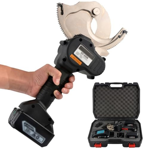 ZWJABYY Battery cable cutter, hydraulic cable cutter, electric wire cutter, battery operated wire cutting tool for 50mm/65mm/75mm copper Al cable, 4.0Ah battery,EC-75