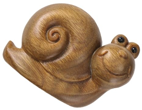 MAGICLULU Schnecke Holzstatue Schneckenschmuck Schneckendekor Tierskulptur Einweihungsgarten Mikrolandschaftsdekor Tierfiguren Für Den Garten Süßes Hölzern Sandelholz Slim Shady Baby