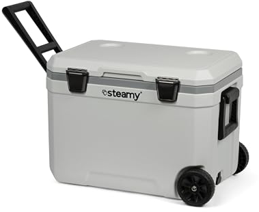 Steamy Marine 45 Roller, Nevera Pasiva con Ruedas Especial para Deportes acuáticos y en el Barco, 45 litros, Blanco