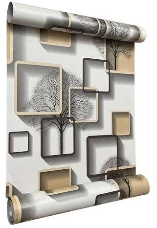 I K H E Malarka Selbstklebende Tapete, PVC Folie, Tapete, Klebefolie, Aufkleber (1 x Rollen - 0,8mm Stärke) große Auswahl, Breite 45cm Lange 10m (HY9112)