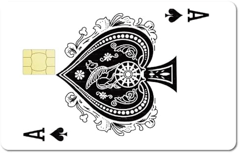 CREATCABIN Spade A Kartenaufkleber Skin Playing Ace Kartenhülle Wasserdicht Bank Transport Schlüssel Debit Kreditkarte Skin Aufkleber,Personalisierender Kartenaufkleber Für Kartendekor 186x137mm