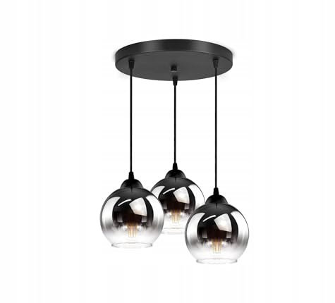 FKL DESIGN Home Deco Deckenlampe Pendellampe Hängelampe Wandlampe Tischlampe Leuchte Pendelleuchte Kugel Schwarz Kupfer Transparent 840