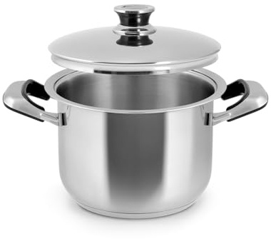 Inoxpran Pentola Classic in Acciaio Inox, 2 Manici, 22x15cm, Con Coperchio