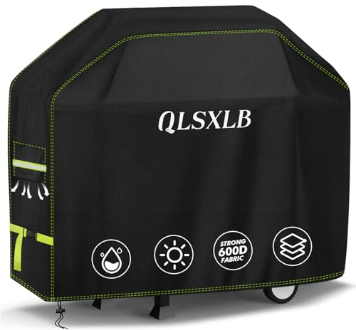 QLSXLB Housse Barbecue Exterieur, Oxford 600D Robuste Bache de Protection BBQ 183x66x130cm, Housse Plancha Gaz avec Bouche D'aération Anti-Vent/Anti-UV/Anti-l'eau/Anti-l'Humidité/Antipoussière Noir