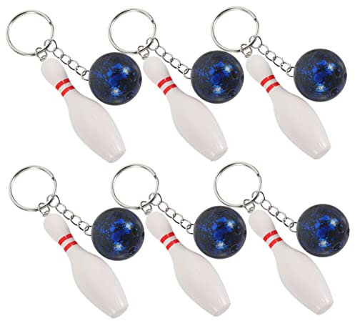Parliky 6 Stück Bowling Schlüsselanhänger Rucksack Anhänger Hängeanhänger Schlüsselanhänger Bowling Pin Schlüsselanhänger Mini Bowling Kugel Und Pin Schlüsselanhänger Bowling