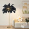 YQGOO Federlampe Stehlampe Wohnzimmer Feder Stehlampe Gold mit 3-Farbig Dimmbarem,Stehlampe Federn Moderne mit Fußschalter,Verlängerte Federn geeignet für Wohnzimmer,Schlafzimmer,Arbeitszimmer(Black)